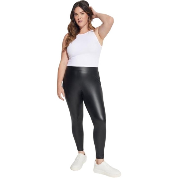 torrid Pants - TORRID Faux Leather Leggings Women's Black Size 2XL Shiny Black Skinny Leggings